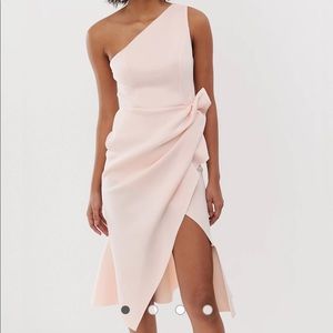 Pink asymmetrical cocktail dress